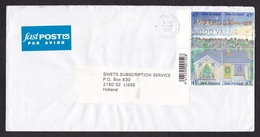 New Zealand: Airmail Cover To Netherlands, 1992, 4 Stamps, Christmas, Santa Claus, Fastpost Label (minor Damage) - Covers & Documents