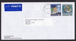 New Zealand: Airmail Cover To Netherlands, 1994, 2 Stamps, Maori Native Legend, Myth, Air Label (traces Of Use) - Storia Postale