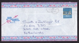 New Zealand: Airmail Cover To Netherlands, 1990, 1 Stamp, Sailing Ship, Vessel (traces Of Use) - Storia Postale