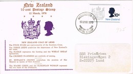 35448. Carta WELLINGTON (New Zealand) 1970 To Lund. Coat Of Arms - Covers & Documents