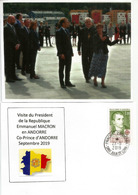 FRANCE-ANDORRE.Visite Du Président E.Macron(Co-Prince),en Andorre, Septembre 2019, Au Dos Napoléon 1 Er - Cartas & Documentos