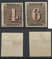 SUISSE N° 9 Et 10 DE ZURICH DE 1843 FAUX - 1843-1852 Federale & Kantonnale Postzegels