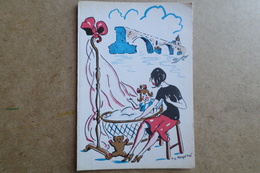 MERE Et Son ENFANT Au Berceau - Illustrateur P.F Morvan - Carte Double Avec Contine à L’arrière ( Illustrateur Humour ) - Morvan