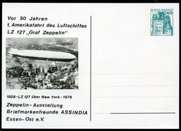 Bund PP100 C2/006 ZEPPELIN LZ127 über NEW YORK Essen 1978 - Privé Postkaarten - Ongebruikt