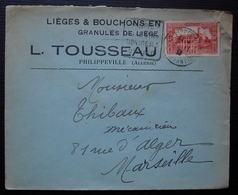 Algérie 1933 Philippeville L. Tousseau Lièges & Bouchons, Lettre Pour Marseille Avec Daguin - Briefe U. Dokumente