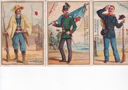 Lot 10 Images- Uniformes Militaires Divers Pays-en Relief- Pour La Chicorée De Casiez-Bourgeois. Cambrai - Andere & Zonder Classificatie