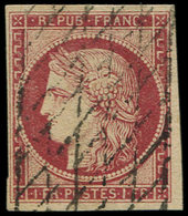 EMISSION DE 1849 - 6     1f. Carmin, Oblitéré GRILLE SANS FIN, TTB - 1849-1850 Ceres