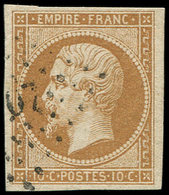 EMPIRE NON DENTELE - 13B  10c. Brun Clair, T II, Obl. PC, TB/TTB - 1853-1860 Napoléon III.