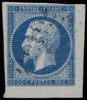 EMPIRE NON DENTELE - 14A  20c. Bleu, T I, Petit Cdf, Obl. PC Léger, TTB/Superbe - 1853-1860 Napoléon III.
