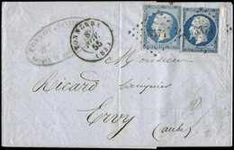 Let EMPIRE NON DENTELE - 14A Et 14Aa Obl. PC 3374 S. LAC, Càd T15 TONNERRE 8/11/55, Combinaison R De 2 Nuances, TTB - 1853-1860 Napoléon III