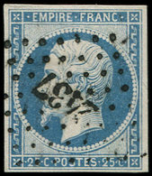 EMPIRE NON DENTELE - 15   25c. Bleu, Obl. PC 2437 De PIERREFONDS, TB - 1853-1860 Napoleone III