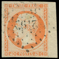 EMPIRE NON DENTELE - 16   40c. Orange, Obl. PC 2199, Petit Bdf, TTB - 1853-1860 Napoleon III