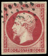 EMPIRE NON DENTELE - 17A  80c. Carmin, Obl. PC, Effigie Dégagée, TB/TTB - 1853-1860 Napoléon III.