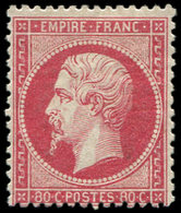 * EMPIRE DENTELE - 24   80c. Rose, Ch. Un Peu Forte, Sinon Frais Et TB - 1862 Napoléon III.