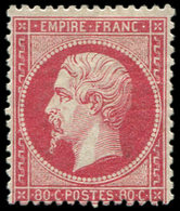 * EMPIRE DENTELE - 24   80c. Rose, Ch. Un Peu Forte, Sinon Frais Et TB - 1862 Napoleon III