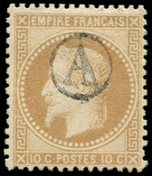 EMPIRE LAURE - 28A  10c. Bistre, T I, Obl. Boite Rurale A, TB - 1863-1870 Napoléon III Lauré