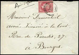 Let EMPIRE LAURE - 32   80c. Rose, Obl. Càd T16 CORBIGNY 10/5/- S. Bande De Papiers D'Affaires, RR Et TB - 1863-1870 Napoléon III. Laure