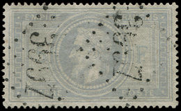 EMPIRE LAURE - 33    5f. Violet-gris, Obl. GC 3997, Réparé, B - 1863-1870 Napoleon III Gelauwerd