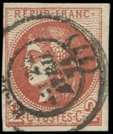 EMISSION DE BORDEAUX - 40Ba  2c. ROUGE BRIQUE, R II, Superbe Nuance, Obl. Càd T17 22/4/71 Dans Le Tarn, TTB, Nuance Cert - 1870 Ausgabe Bordeaux