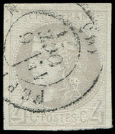 EMISSION DE BORDEAUX - 41B   4c. Gris, R II, Obl. Càd T17 6/10/71, TB - 1870 Ausgabe Bordeaux