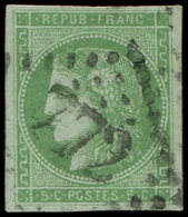 EMISSION DE BORDEAUX - 42B   5c. Vert Jaune, R II, TB. Br - 1870 Ausgabe Bordeaux