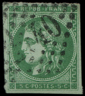 EMISSION DE BORDEAUX - 42Bb  5c. Vert EMERAUDE FONCE, Obl. GC, TB - 1870 Emissione Di Bordeaux