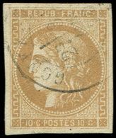 EMISSION DE BORDEAUX - 43Aa 10c. Brun Clair, R I, Obl. Càd T17, TB. C - 1870 Emisión De Bordeaux