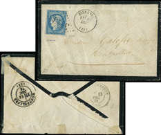 Let EMISSION DE BORDEAUX - 44B  20c. Bleu, T I, R II Obl. GC 3413 S. Env., Càd T16 SILVANES 13/12/70, TB - 1870 Ausgabe Bordeaux