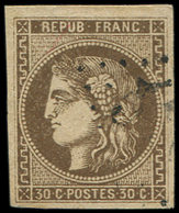 EMISSION DE BORDEAUX - 47   30c. Brun, Oblitération Légère, TTB - 1870 Bordeaux Printing