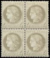 ** CERES DENTELE - 52    4c. Gris, BLOC De 4, TB - 1871-1875 Ceres