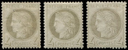 * CERES DENTELE - 52    4c. Gris, 3 Nuances Fraîches Et TB - 1871-1875 Ceres