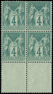 ** TYPE SAGE - 63    4c. Vert, BLOC De 4 Bdf, Centrage Parfait, Fraîcheur Postale, Superbe - 1876-1878 Sage (Typ I)