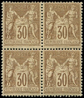 ** TYPE SAGE - 80a  30c. Brun, BLOC De 4, Jolie Nuance, TB - 1876-1878 Sage (Typ I)