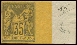 * TYPE SAGE - 93b  35c. Violet Noir Sur Jaune, NON DENTELE, Bdf, Inf. Trace De Ch., TB - 1876-1878 Sage (Type I)