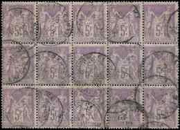 TYPE SAGE - 95b   5f. Violet Pâle, BLOC De 15 Oblitéré Càd PARIS R. Lafayette 6/6/99, TB. Br - 1876-1878 Sage (Typ I)