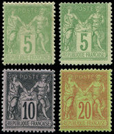 ** TYPE SAGE - 96, 102, 103, 106, Tous TB - 1876-1878 Sage (Type I)