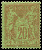 * TYPE SAGE - 96   20c. Brique Sur Vert, Infime Trace De Ch., TB - 1876-1878 Sage (Typ I)