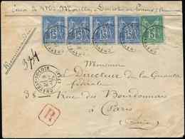 Let TYPE SAGE SUR LETTRES - N°75 Et 79 BANDE De 4 Obl. CHATEAU-DU-LOIR 9/1/79 S. Env. Rec., Frappes Superbes - 1877-1920: Semi-Moderne