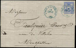 Let TYPE SAGE SUR LETTRES - N°78 Obl. Conv. L'ISLE-S-LA SORGUE CAV. AV S. En BLEU S. LAC 5/77, TB - 1877-1920: Période Semi Moderne