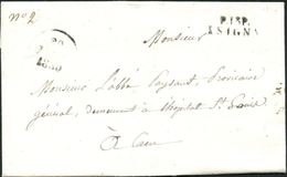 Let OBLITERATIONS PAR DEPARTEMENTS - 13/CALVADOS MP P13P/ISIGNY Sur LAC, Dateur A 20/1/1830, TB - 1849-1876: Période Classique