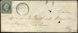 Let OBLITERATIONS PAR DEPARTEMENTS - 25/DROME N°14A Obl. PC 88 S. Env., Càd T22 ANNEYRON 26/3/55, TB - 1849-1876: Période Classique