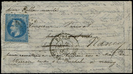 Let BALLONS MONTES - N°29 Obl. Etoile 1 Sur LAC, Càd Pl. De La Bourse 6/10/70, Arr. EPINAL 28/3/71 Puis NANCY 30/3 Zone  - Guerre De 1870