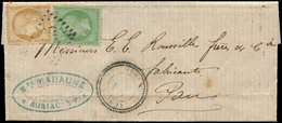 Let AFFRANCHISSEMENTS ET COMBINAISONS - N°20 Et 36 Obl. GC 235 S. LAC, Càd T24 AURIAC 4/11/71, TB - 1849-1876: Classic Period