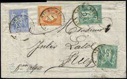 Let AFFRANCHISSEMENTS ET COMBINAISONS - N°38, 64 (2) Et 78 Obl. Càd NICE 9/76 S. LAC, TRICOLORE TB - 1849-1876: Classic Period