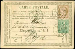 Let AFFRANCHISSEMENTS ET COMBINAISONS - N°54 Et 64 Obl. Càd T17 MIRECOURT 30/11/76 Sur CP, TB - 1849-1876: Période Classique