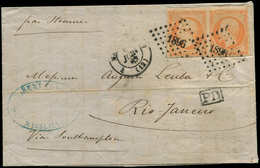 Let DESTINATIONS - N°16 PAIRE Obl. 1896 S. LAC, Càd Marseille 6/6/62 Pour RIO De JANEIRO, TB - 1849-1876: Classic Period