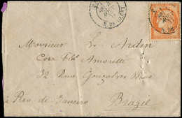Let DESTINATIONS - N°38 Obl. Càd R. De Cléry 4/8/77 S. Env., Arr. RIO De JANEIRO 25/8, TB - 1849-1876: Période Classique