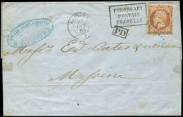 Let POSTE MARITIME - N°21 Et 23 Défx Obl. ANCRE Bleue Sur Env., Càd EUPHRATE 9/12/63, Frappes TB/TTB - Poste Maritime