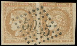 LETTRES ET OBLITERATIONS D'ALGERIE - N°43B PAIRE, 1 Ex. Filet Coupé, Obl. GC 5055 De PHILIPPEVILLE, Frappe Superbe - 1849-1876: Période Classique