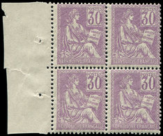 ** EMISSIONS DU XXème SIECLE - 115   Mouchon, 30c. Violet, BLOC De 4 Bdf, TB - Unused Stamps